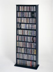 Leslie Dame CDV-500BLK High Capacity Oak Veneer Multimedia Cabinet, Black