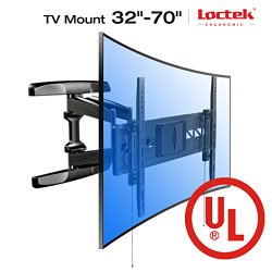 Loctek Curved Panel UHD HD TV Wall Mount Bracket Articulating Arm Swivel & Tilt for most of 32-70 Inches LED, LCD, Plasma, OLED TVs (for both flat panel and curved panel TVs)