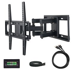 Mounting Dream MD2380 TV Wall Mount Bracket with Full Motion Dual Articulating Arm for most of 26-55 Inches LED, LCD & Plasma TVs with 6 feet HDMI Cable & Magnetic Bubble Level