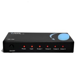 OREI HD-104 1×4 4 Ports HDMI Powered Splitter for Full HD 1080P & 3D Support (One Input To Four Outputs)