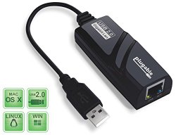 Plugable USB 2.0 to 10/100/1000 Gigabit Ethernet LAN Wired Network Adapter for Windows, Mac, Chromebook, Linux/Unix (ASIX AX88178 Chipset)