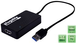 Plugable USB 3.0 to HDMI 4K UHD (Ultra-High-Definition) Video Graphics Adapter for Multiple Monitors up to 3840×2160 (Supports Windows 10, 8.1, 8, 7)