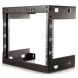 StarTech RK812WALLO 8U Open Frame Wall Mount Equipment Rack – 12-Inch Deep (Black)