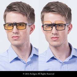 Archgon GL-B201-Y Advanced Computer Eyewear Anti Blue-Light Glasses UV Protection Clip-on Flip-up with Amber Lens