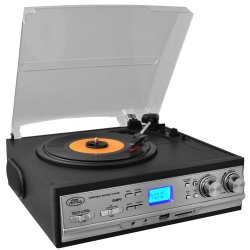 Pyle PTTCS9U Classic Retro Turntable with Am Fm Radio/Cassette USB/SD Direct Record and Aux Input for iPod and MP3 Players