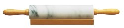 Fox Run Brands White Marble Rolling Pin with Wood Base