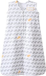 HALO SleepSack 100% Cotton Wearable Blanket, Gray Elephant Graphics, Medium
