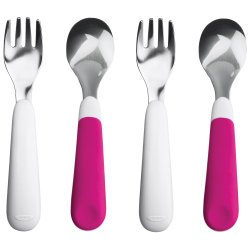 OXO Tot Fork and Spoon Set, Pink – 2 Pack