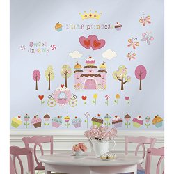 RoomMates RMK1605SCS Happi Cupcake Land Peel and Stick Wall Decals, 56 Count