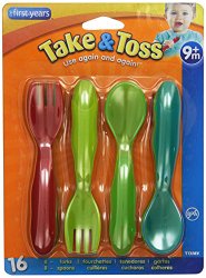 The First Years Take & Toss Toddler Flatware, 16 Piece