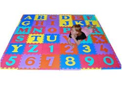 We Sell Mats 36 Alphabet and Number Floor Mat, Multi Color