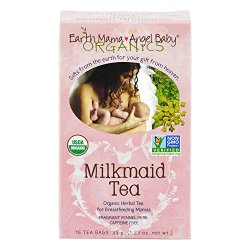 Earth Mama Angel Baby Organic Milkmaid Nursing Tea, 16 Teabags/Box  (Pack of 3)