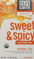 Good Earth Organic Sweet & Spicy Caffeine Free Herbal Tea, 18 Tea Bags (Pack of 4)