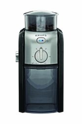 KRUPS GVX212 Coffee Grinder with Grind Size and Cup Selection and Stainless Steel Conical Burr Grinder, Black