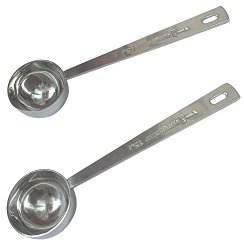 Leyaron Endurance Stainless Steel 1 Tablespoon Measuring Coffee Scoop, Set of 2