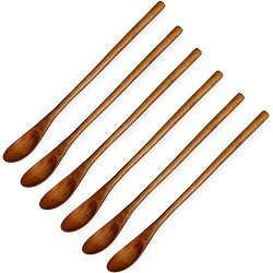 Miraclekoo Wooden Cocktail Mixing Spoon,8 – Inch, 6 Psc