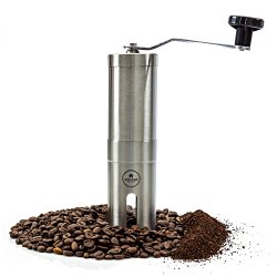 Most Consistent Hand Coffee Grinder & Coffee Press – Ceramic Burr Grinder made with Professional Grade Stainless Steel.