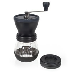 Premium Ceramic Burr Manual Coffee Grinder. Large 100g Capacity Coffee Mill. For Espresso, Pour Over, French Press, and Turkish Coffee Brewing.