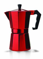Primula PERE-3306 6-Cup Aluminum Espresso Coffee Maker, Red