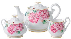 Royal Albert Friendship Teapot, Sugar and Creamer Set Designed by Miranda Kerr
