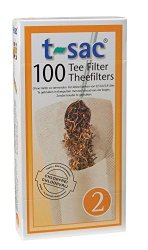 Tea Filter Bags, Disposable Tea Infuser, Size 2, Set of 100 Filters