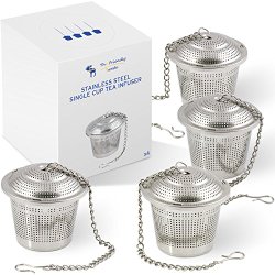 The Friendly Swede Stainless Steel Single Cup Tea Infuser, Set of 4