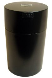 Tightvac 6-Ounce Vacuum Sealed Dry Goods Storage Container, Black Body/Cap