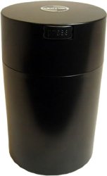 Tightvac Coffeevac 1 Pound Vacuum Sealed Storage Container, Solid Black Body/Cap
