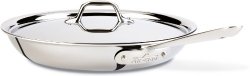 All-Clad 41126 Stainless Steel Tri-Ply Bonded Dishwasher Safe Fry Pan with Lid / Cookware, 12-Inch, Silver