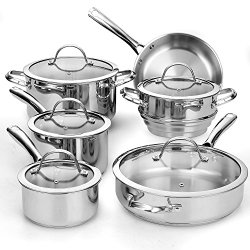 Cooks Standard NC-00391 11-Piece Classic Stainless-Steel Cookware Set