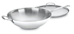 Cuisinart 726-38H Chef’s Classic Stainless 14-Inch Stir-Fry Pan with Helper Handle and Glass Cover