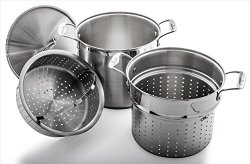 Culina 12 Qt. Multi Pot Cooker 4-Piece Set, Heavy Gauge 18/10 Stainless Steel