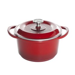 Nordic Ware Pro Cast Traditions Enameled Multipurpose Pot with Cover, 3-Quart, Cranberry