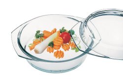 Simax Glassware 6226/6236 Round Casserole Pan with Lid, 3.5-Quart