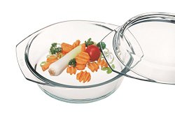 Simax Glassware 6256/6266 Round Casserole Pan with Lid, 1-Quart