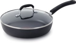 T-fal E93897 Professional Total Nonstick Thermo-Spot Heat Indicator Fry Pan with Glass Lid Cookware, 10-Inch, Black