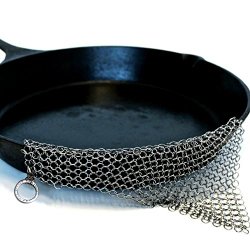 The Ringer Cast Iron Cleaner XL 8×6 Inch Stainless Steel Chainmail