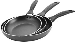 Utopia Kitchen Professional Oven Safe Nonstick 8-Inch 9.5-Inch 11-Inch Fry Pan / Frying pan Cookware Set, Dishwasher Safe, 3-Piece (Grey)