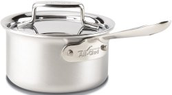 All-Clad BD55201.5 D5 Brushed Stainless Steel 5-Ply Bonded Dishwasher Safe Sauce Pan / Cookware, 1.5-Quart, Silver