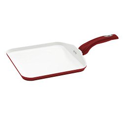 Bialetti Aeternum Red 7198 Square Griddle, 10-inch