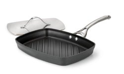 Calphalon Contemporary Hard-Anodized Aluminum Nonstick Cookware, Panini Pan and Press, 13 3/4-inch, Black