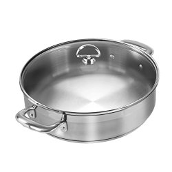 Chantal SLIN29-280 21-Steel Induction Sauteuse with Glass Lid, 5-Quart