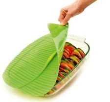 Charles VIANCIN The Banana Leaf Lid Medium & Large Silicone Suction Lid & Food Cover (Set of 2)