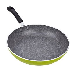 Cook N Home 12-Inch Frying Pan Saute Pan 30cm with Non-Stick Coating Induction Compatible Bottom, Large, Green
