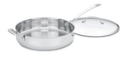 Cuisinart 433-30H Contour Stainless 5-Quart Saute Pan with Helper Handle and Glass Cover