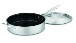Cuisinart GGT33-30H GreenGourmet Tri-Ply Stainless 5-Quart Saute Pan with Helper Handle and Cover