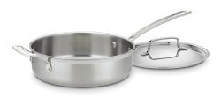 Cuisinart MCP33-24HN MultiClad Pro Stainless 3-1/2-Quart Saute with Helper and Cover
