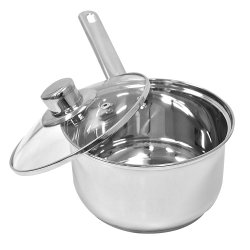 Ecolution Pure Intentions Stainless Steel 2-Quart Saucepan with Glass Lid