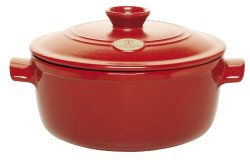 Emile Henry Flame Top 4.2-Quart Round Oven, Red