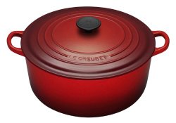 Le Creuset Enameled Cast-Iron 5-1/2-Quart Round French Oven, Red